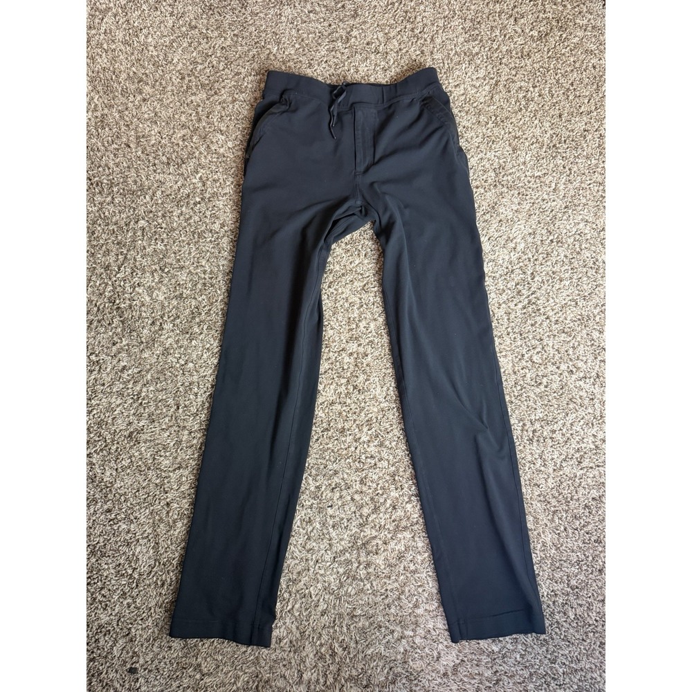 Lululemon Men's Black Jogger Pants L‎ Drawstring Tapered Leg Elastic Waist